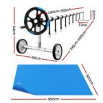 Aqua Buddy Pool Cover 600 Micron Solar Heat 9.5x5m Blanket w/ 5.55m Roller Blue - Image 2