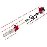 Giantz 4 Stroke Pole Chainsaw Petrol Hedge Trimmer Tree Pruner 12'' 9 In 1 - Image 2