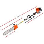 Giantz Pole 4 Stroke Chainsaw Petrol Tree Pruner Long Reach Saw 12 Inch Bar - Image 2