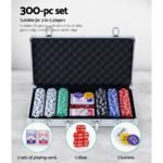 300pcs Poker Chips Set Casino Texas Hold'em Gambling Party Game Dice Cards Case - Image 6