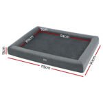 i.Pet Pet Bed Dog Cat Extra Large Calming Soft Sofa Cushion Egg Crate Washable Grey - Image 2