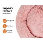 i.Pet Pet Bed Dog Cat 110cm Calming Extra Large Soft Plush Pink - Image 4