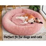 i.Pet Pet Bed Dog Cat 110cm Calming Extra Large Soft Plush Pink - Image 7