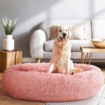 i.Pet Pet Bed Dog Cat 110cm Calming Extra Large Soft Plush Pink - Image 8