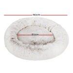 i.Pet Pet Bed Dog Cat 110cm Calming Extra Large Soft Plush White Brown - Image 2