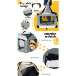 i.Pet Pet Carrier Soft Crate Dog Cat Travel 70x52CM Portable Foldable Car Large - Image 6