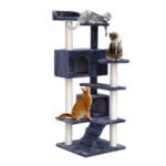i.Pet Cat Tree 134cm Tower Scratching Post Scratcher Wood Condo House Bed Grey - Image 8