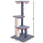 i.Pet Cat Tree 124cm Scratching Post Tower Scratcher Trees Wood Condo Board - Image 2