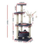 i.Pet Cat Tree 110cm Tower Scratching Post Scratcher Wood Condo House Bed Toys - Image 2