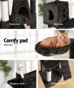 i.Pet Cat Tree 193cm Tower Scratching Post Scratcher Condo House Trees Grey - Image 5