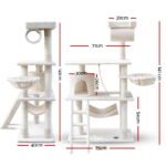 i.Pet Cat Tree 141cm Tower Scratching Post Scratcher Condo Wood House Bed Beige - Image 2