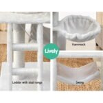 i.Pet Cat Tree 141cm Tower Scratching Post Scratcher Condo Wood House Bed Beige - Image 6