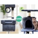 i.Pet Cat Tree 141cm Tower Scratching Post Scratcher Condo Wood House Bed Grey - Image 5