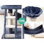 i.Pet Cat Tree 141cm Tower Scratching Post Scratcher Condo Wood House Bed Grey - Image 7