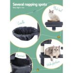 i.Pet Cat Tree 144cm Tower Scratching Post Scratcher Wood Condo Toys House Bed - Image 5