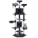 i.Pet Cat Tree 203cm Tower Scratching Post Scratcher Condo Trees House Bed Grey - Image 8