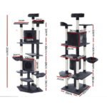 i.Pet Cat Tree 203cm Tower Scratching Post Scratcher Condo Trees House Bed Grey - Image 2