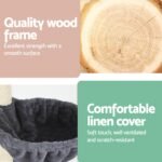 i.Pet Cat Tree 260cm Tower Scratching Post Scratcher Floor to Ceiling Cats Bed Dark Grey - Image 5