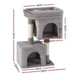 i.Pet Cat Tree 67cm Tower Scratching Post Trees Scratcher Condo House Light Grey - Image 2