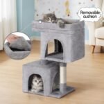 i.Pet Cat Tree 67cm Tower Scratching Post Trees Scratcher Condo House Light Grey - Image 5