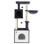 i.Pet Cat Tree Tower Scratching Post Scratcher 144cm Wood Bed Condo House Cabinet - Image 3