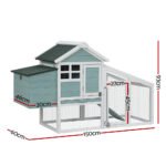 i.Pet Chicken Coop Rabbit Hutch 150cm x 60cm x 93cm Large Chicken Coop House Run Cage Wooden - Image 2