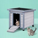 i.Pet Outdoor Cat House Rabbit Hutch Wooden Shelter Condo Small Enclosure Indoor Cat House Outdoor - Image 7