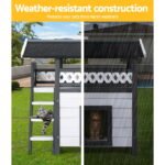 i.Pet Outdoor Cat House Shelter 77cm x 50cm x 73cm Rabbit Hutch Wooden Condo Small Outdoor Cat House - Image 5