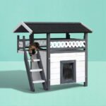 i.Pet Outdoor Cat House Shelter 77cm x 50cm x 73cm Rabbit Hutch Wooden Condo Small Outdoor Cat House - Image 7