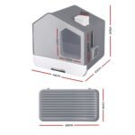 i.Pet Cat Litter Box Large Tray Kitty Toilet Enclosed Cat Litter Box Hooded Scoop Mat Grey - Image 3