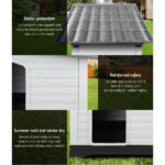 i.Pet Dog Kennel House Extra Large Outdoor Plastic Puppy Pet Cabin Shelter XL Grey - Image 4