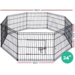 i.Pet 24" 8 Panel Dog Playpen Pet Fence Exercise Cage Enclosure Play Pen - Image 2