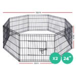 i.Pet 2x24" 8 Panel Dog Playpen Pet Fence Exercise Cage Enclosure Play Pen - Image 2