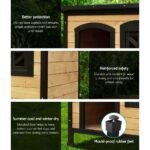 i.Pet Dog Kennel Extra Large Wooden Outdoor Indoor Puppy Pet House Cabin Crate Weatherproof - Image 4