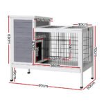 i.Pet Rabbit Hutch Chicken Coop 97cm x 49cm x 86cm Chicken Coop Large Run Wooden Outdoor Cage House - Image 2