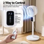 Devanti Pedestal Fan W/ Remote 3 Speed 12H Timer Height Adjustable Cooling Fan - Image 8