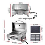 Grillz Portable Gas BBQ Grill 2 Burners with 2 Plates - Image 2