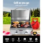 Grillz Portable Gas BBQ Grill 2 Burners with 2 Plates - Image 3