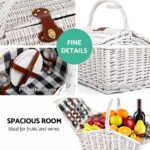 Alfresco 2 Person Picnic Basket Set Willow Vintage Baskets Insulated Blanket Bag - Image 4