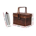 Alfresco 4 Person Picnic Basket Set Deluxe Folding Outdoor Insulated Liquor bag - Image 2