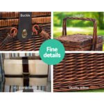 Alfresco 4 Person Picnic Basket Set Deluxe Folding Outdoor Insulated Liquor bag - Image 5