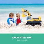 Keezi Ride On Car Toys Kids Excavator Digger Sandpit Bulldozer Car Pretend Play - Image 3