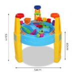 Keezi Kids Sandpit Pretend Play Set Water Sand Table Children Outdoor Toy Umbrella - Image 2