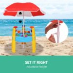 Keezi Kids Sandpit Pretend Play Set Water Sand Table Children Outdoor Toy Umbrella - Image 4