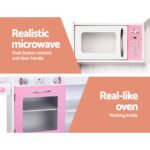 Keezi Kids Kitchen Play Set Wooden Pretend Toys Cooking Children Storage Cabinet - Image 6