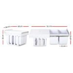 Cefito Pull Out Bin Kitchen Double Basket 2X15L White - Image 2
