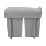 Cefito Pull Out Bin Kitchen Double Basket 2X20L Grey - Image 3