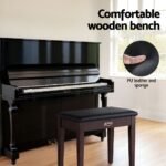 Alpha Piano Bench Stool with Storage Wooden PU Leather - Image 4