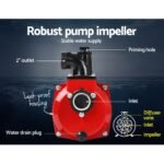 Giantz Petrol Water Pump, 2" 7HP Max High Flow Transfer Fire Fighting Pumps Rain Tank Oil Irrigation Garden Farm Pond Outdoor Irrigations, with Hose Fittings Inlet Filter Rubber Feet Black Red - Image 5
