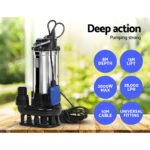 Giantz 2000W Max. Submersible Dirty Water Pump Bore Tank Well Steel Automatic - Image 3